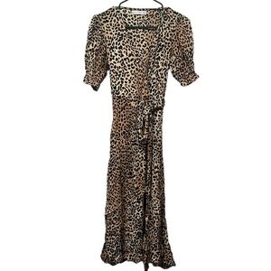 Faithfull the Brand Abbey Wrap Dress Le Cinq Animal Print sz XS